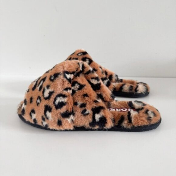 SOREL • Mail Run Leopard Faux-Fur Slippers - Picture 5 of 13